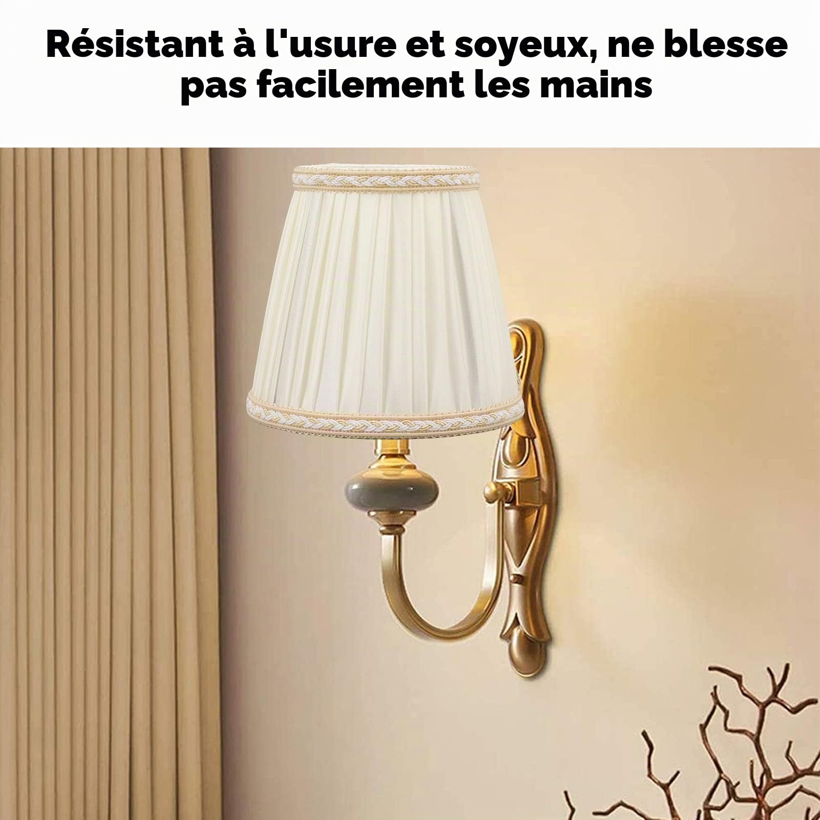 6 Pcs Abat-jour en Tissu, 9 x 13 x 14 cm Adapté aux Ampoules E14, Accessoires D'éclairage de Lustre de Chevet, D'abat-Jour Mural de Style Nordiques pour Lampes de Table, Lustres, Appliques Murales