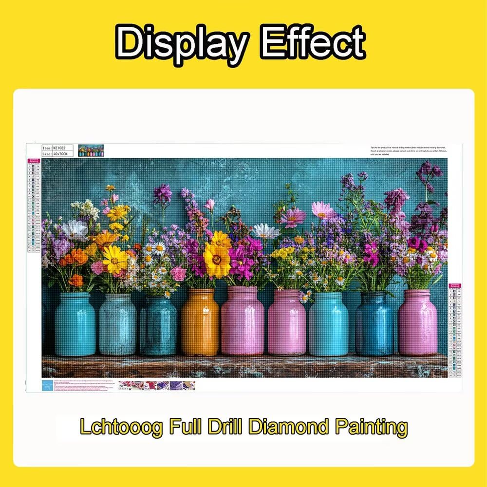 Diamond Painting Erwachsene, Diamond Painting Blume (5), 5D Anlage Diamant Paintings Anfänger 60x120cm, Mosaik Bastelset für Deko Wohnzimmer, DIY Basteln Erwachsene Als Geschenk für Frauen 0C-950