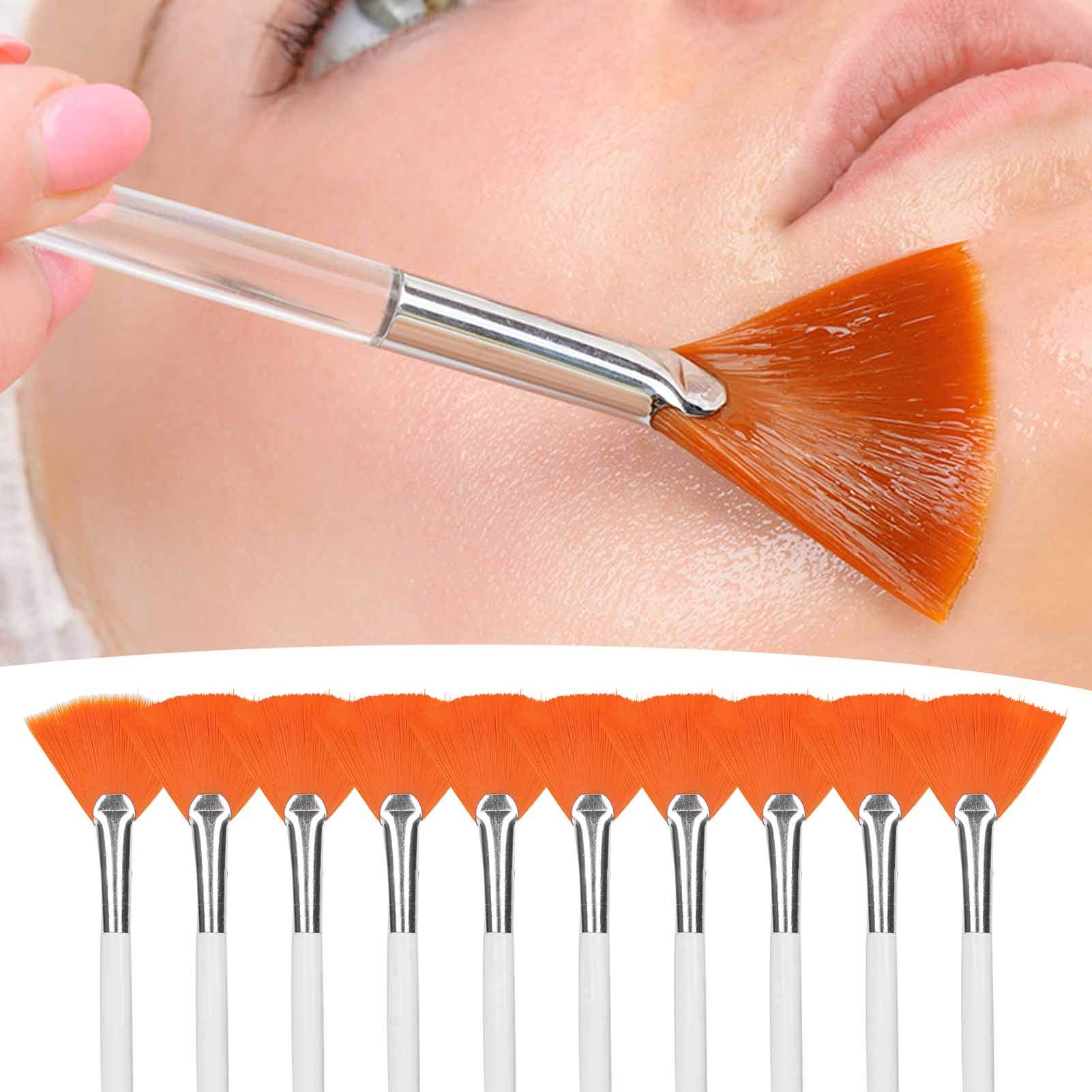 Fan Brushes Esthetician, Facial Fan Brush Cosmetic Makeup Soft Facial Applicator 10pcs Facial Brushes Face Brush Applicator Fan Brushes