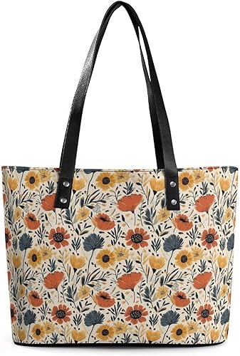 Miniatura 10 de Bolsa de mano, bolsas de mano para mujer, bolso de hombro de cuero con cremallera para trabajo, viajes, compras, playa