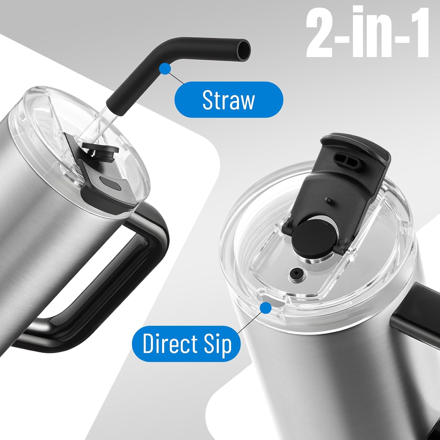 KYZ 34 oz Tumbler with Lid & Straw, Insulated Stainless Steel Cup, Leak-Resistant & Car Cup Holder Fit, Vacuum Insulation for Hot & Cold Drinks - Image 4