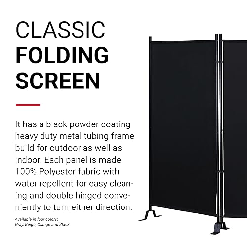 Miniatura 2 de Productos Proman FS17067 Galaxy - Divisor de habitación para interior/exterior (3 paneles), 102” de ancho x 16” de profundidad x 71” de alto Negro