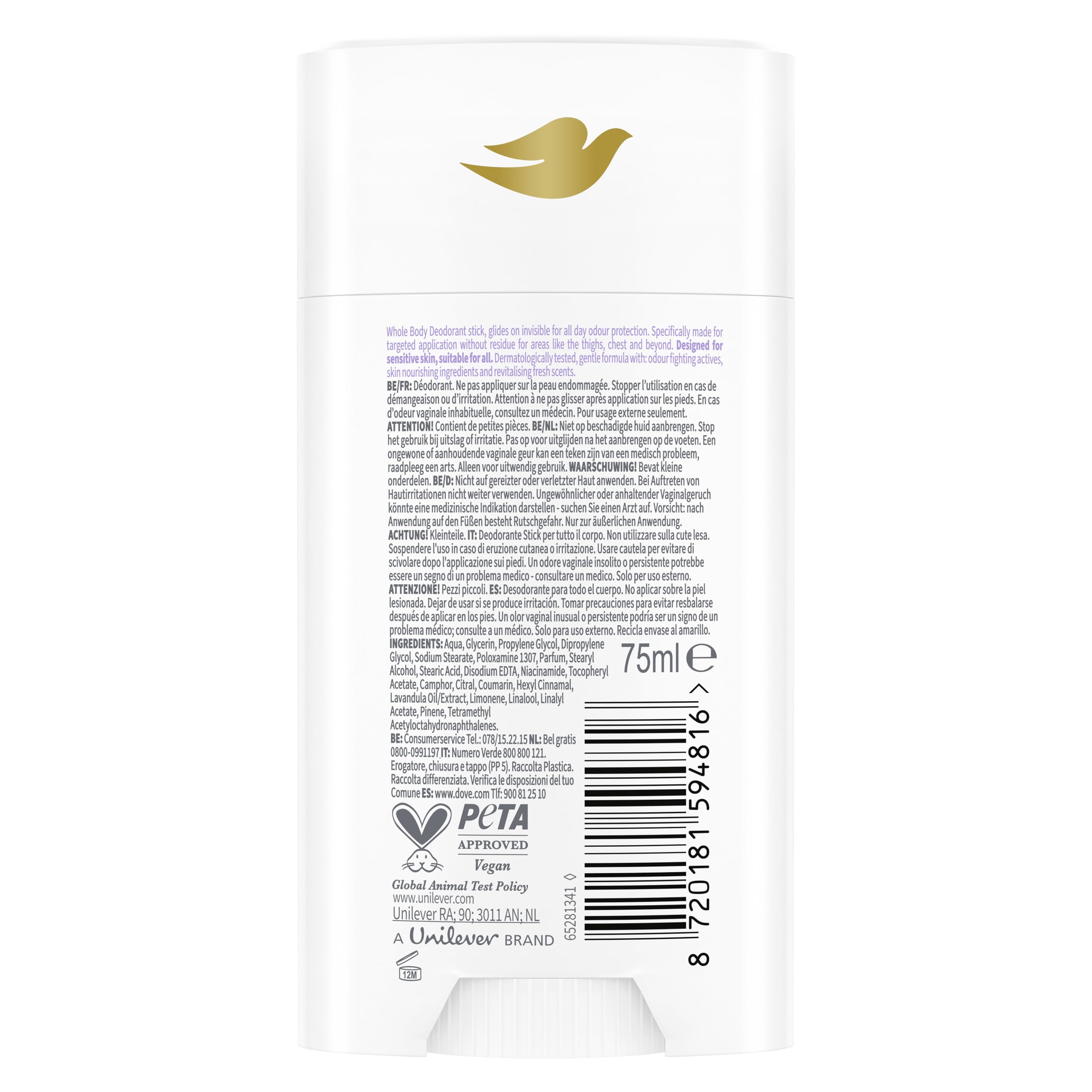 Dove Stick All Over Body Lavender 75 ml