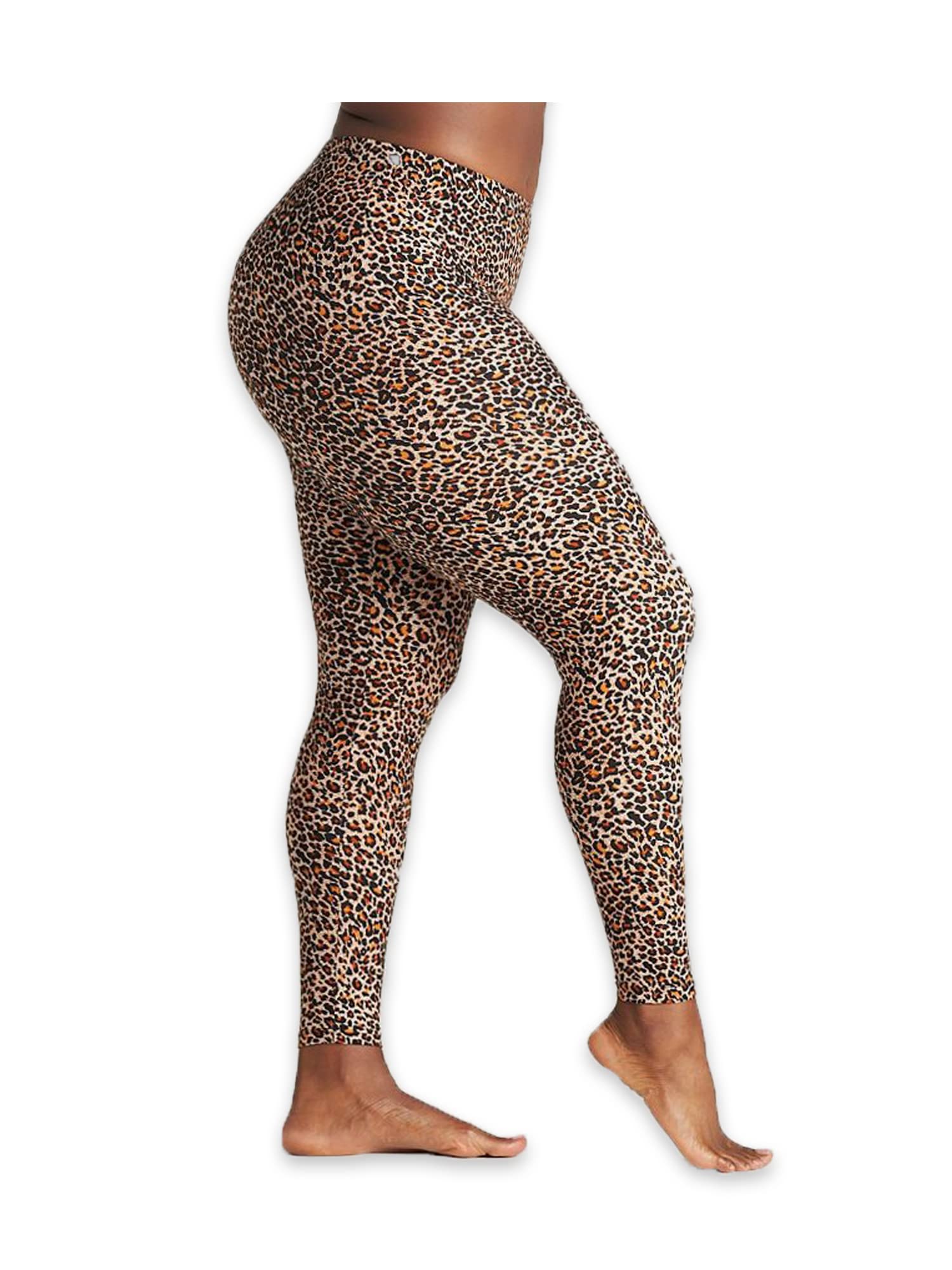 On The Go Women’s Leopard Print Leggings - Supersoft Slimming Tummy Control Yoga Pants (1 Pair, Brown Leopard, Size S-M)