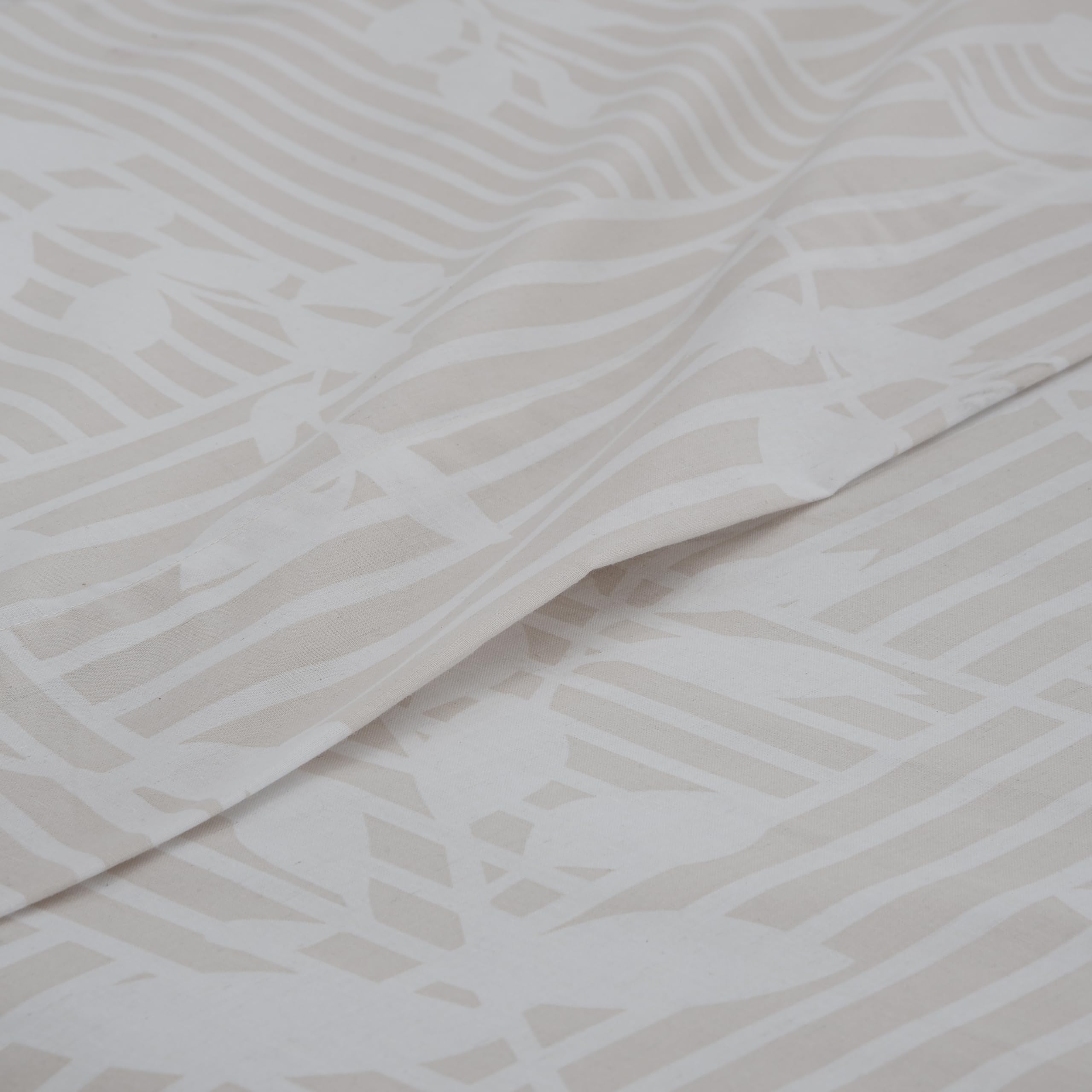 COTTON ARTean Juego de sabanas ASON Beige Cama de 150 Algodón Poliester | Incluye 4 piezas: encimera, bajera ajustable, 2 fundas de almohada. Certificado OEKO-TEX