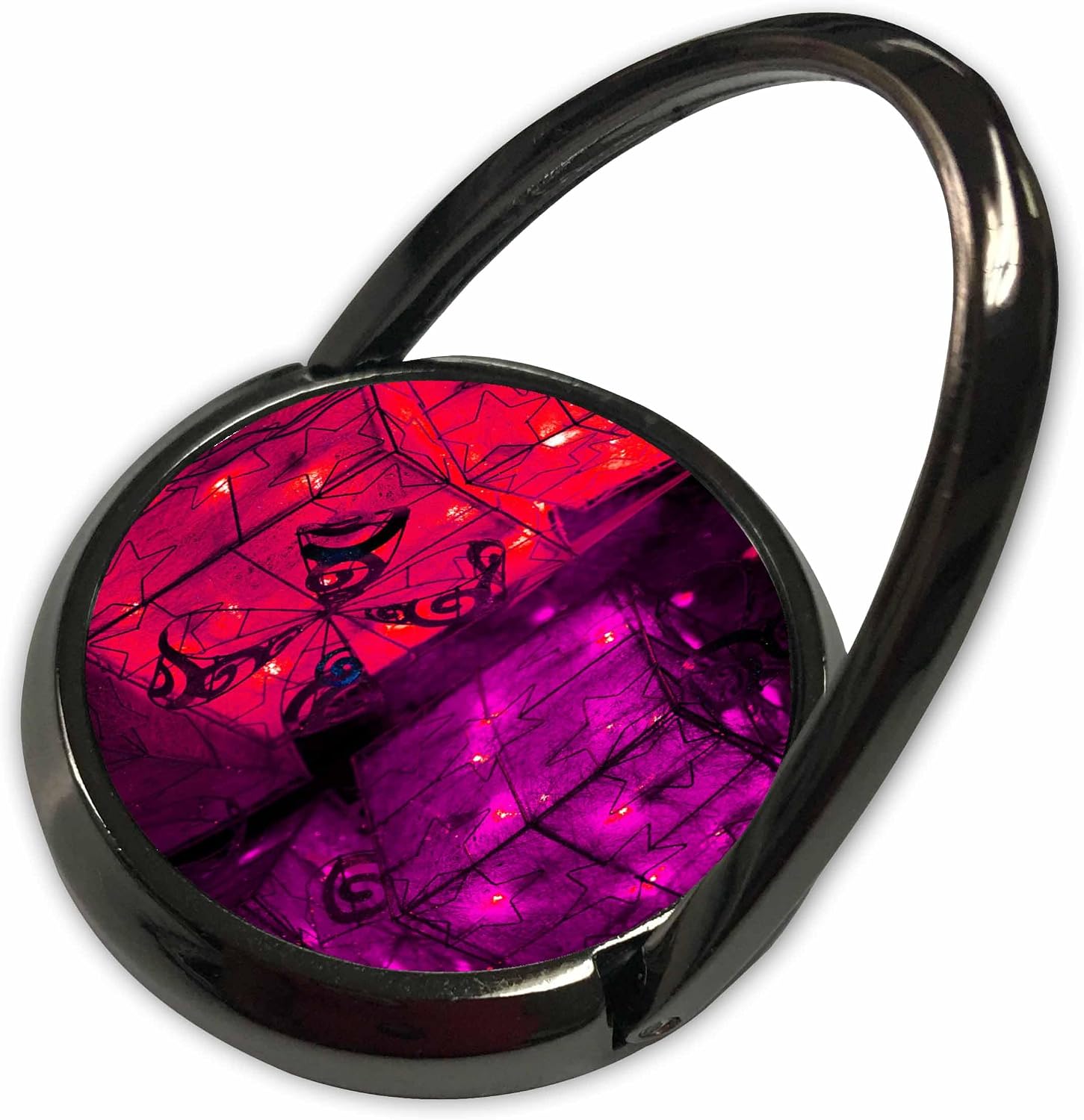 3dRose Red and Purple Christmas Light Boxes Phone Ring
