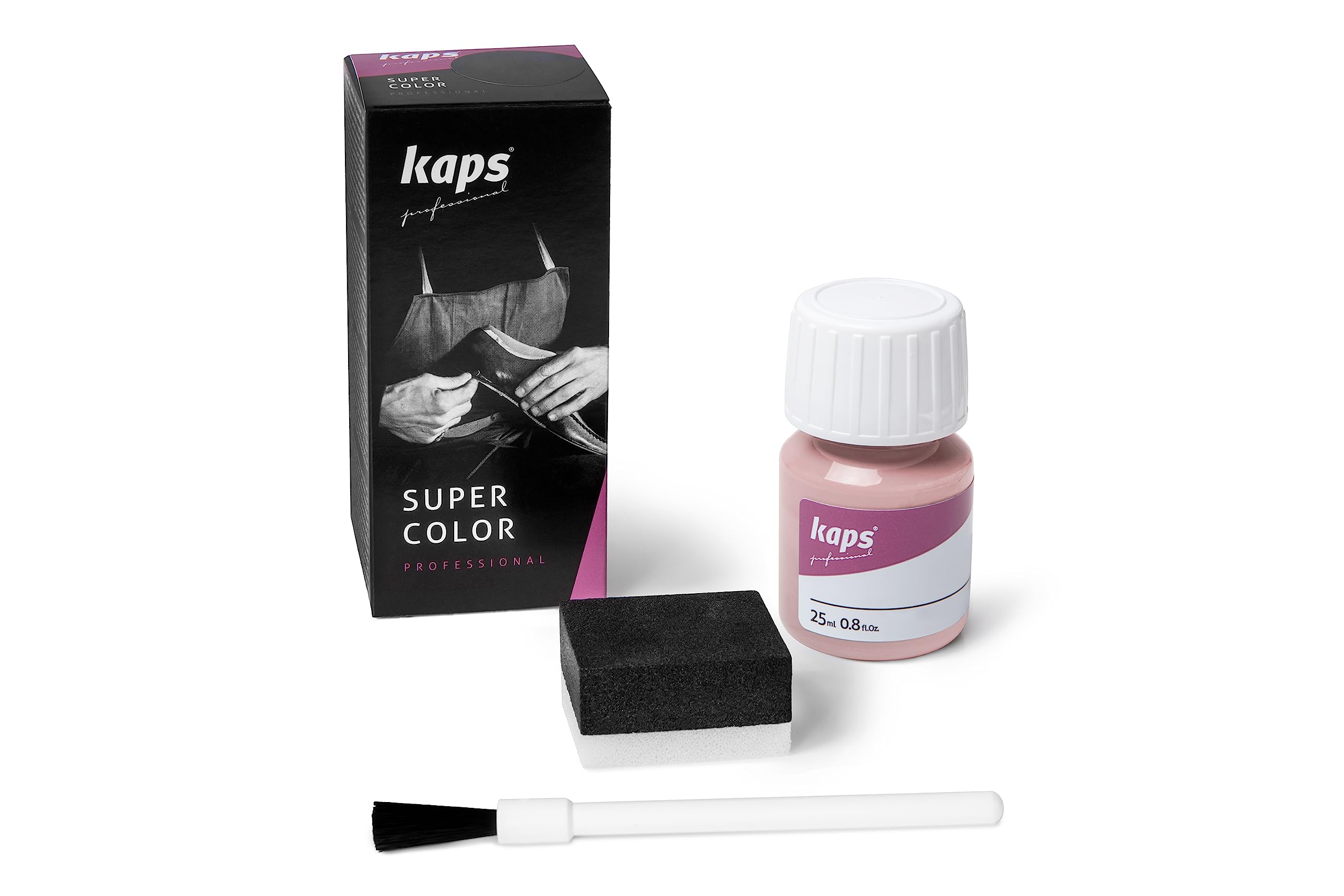Tinte para Zapatos y Bolsos de Cuero y Textil con Esponja y Brocha, Kaps Super Color, 70 Colores (117 - azul marino) — view 81