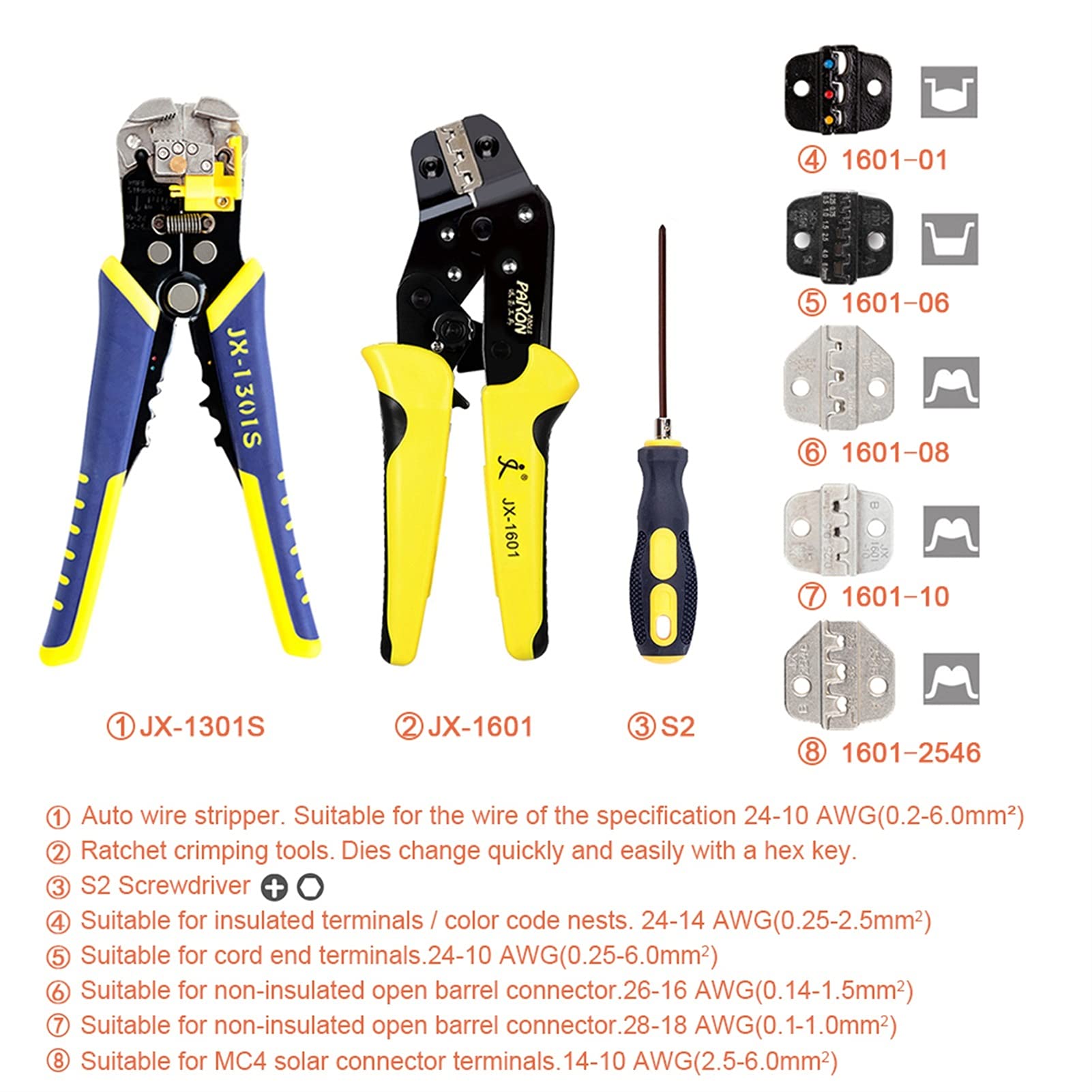 Narzędzie do zaciskania szczypiec Przeszkody Drutowe Inżynieria Ratcheting Terminal Cration Szczypce Strippers Bootlace Ferrule Cripster Tool Cord End