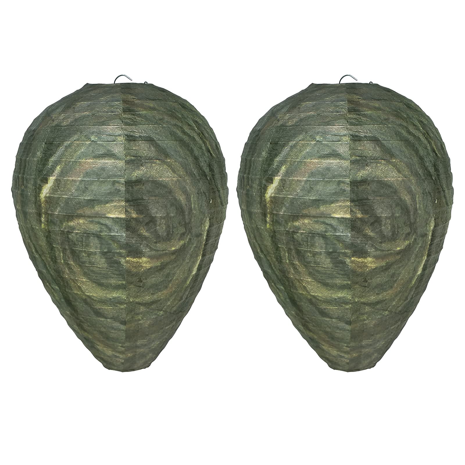 Starsouce2 Pack Wasp Nest Decoy Lantern Hanging Wasp Deterrent for Wasps Hornets Outdoor Waterproof Material