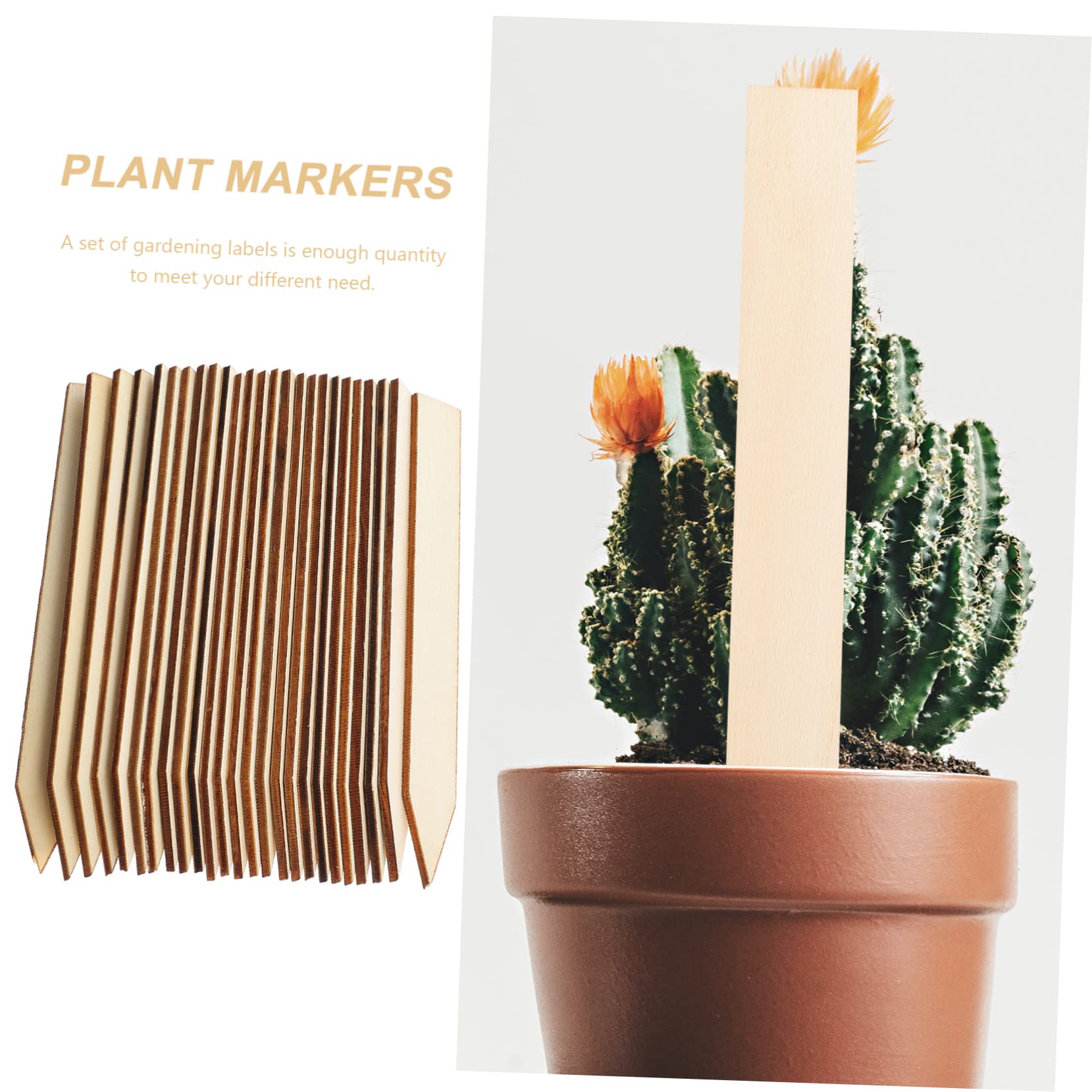 Yardwe Lot De 50 Étiquettes En Bois Réutilisables Pour Plantes Et Jardins Extérieurs