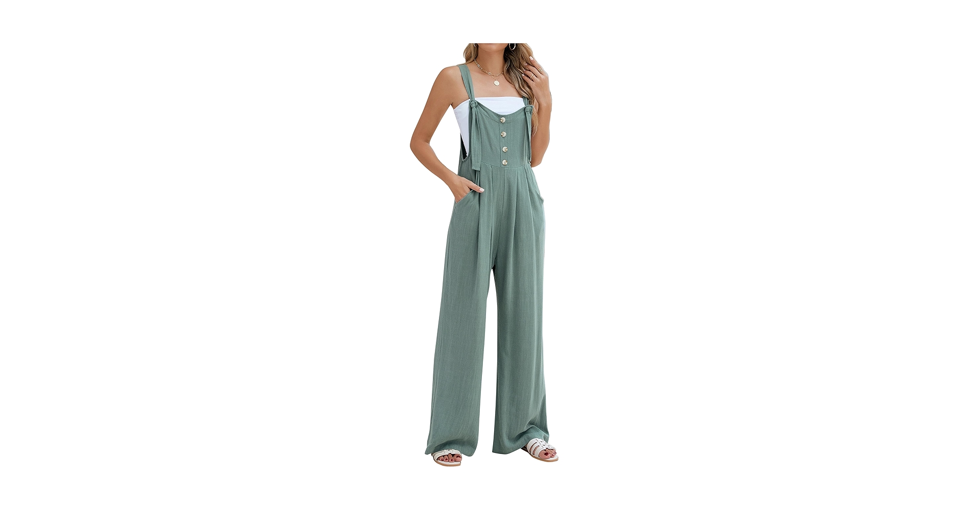 【美品】louren ette wide overall louren georgette wide overall