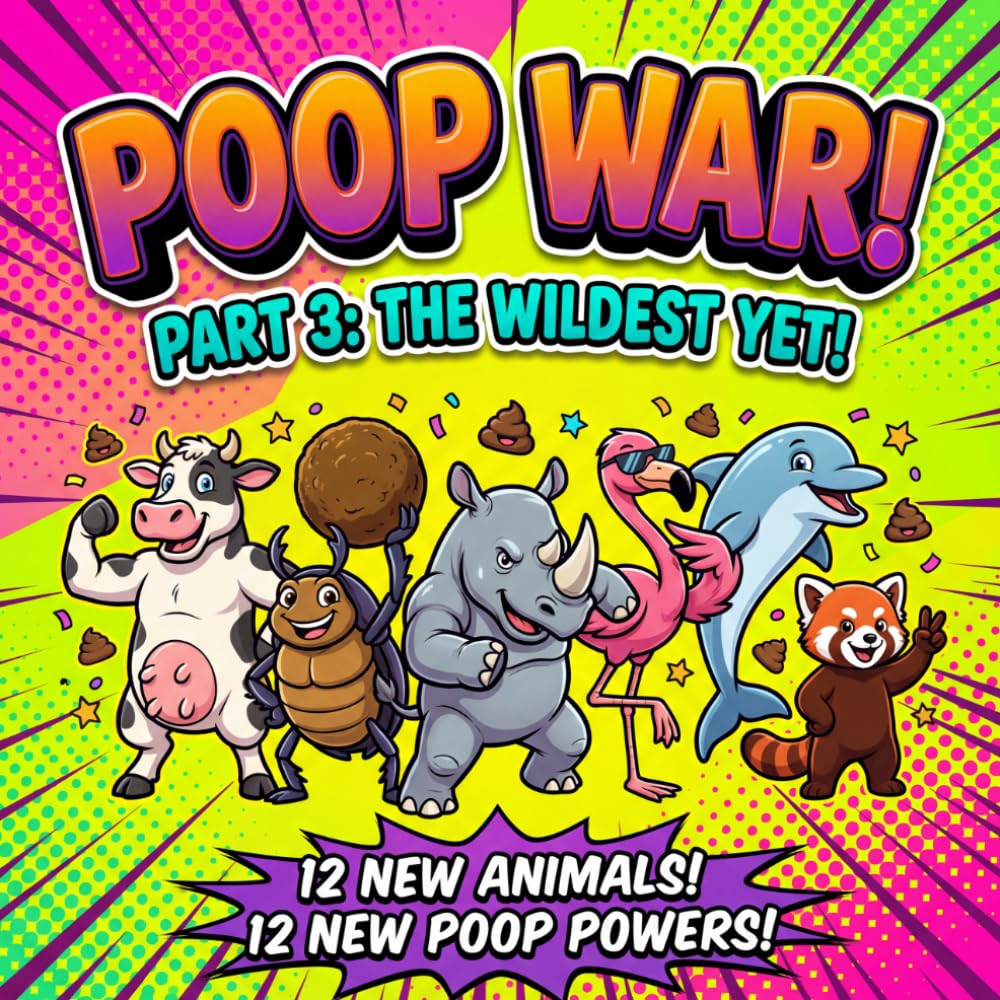 Poop War!: Part 3: The Wildest Yet! 12 New Animal Trading Cards, Gross Facts & Battle Game for Kids Ages 4-12