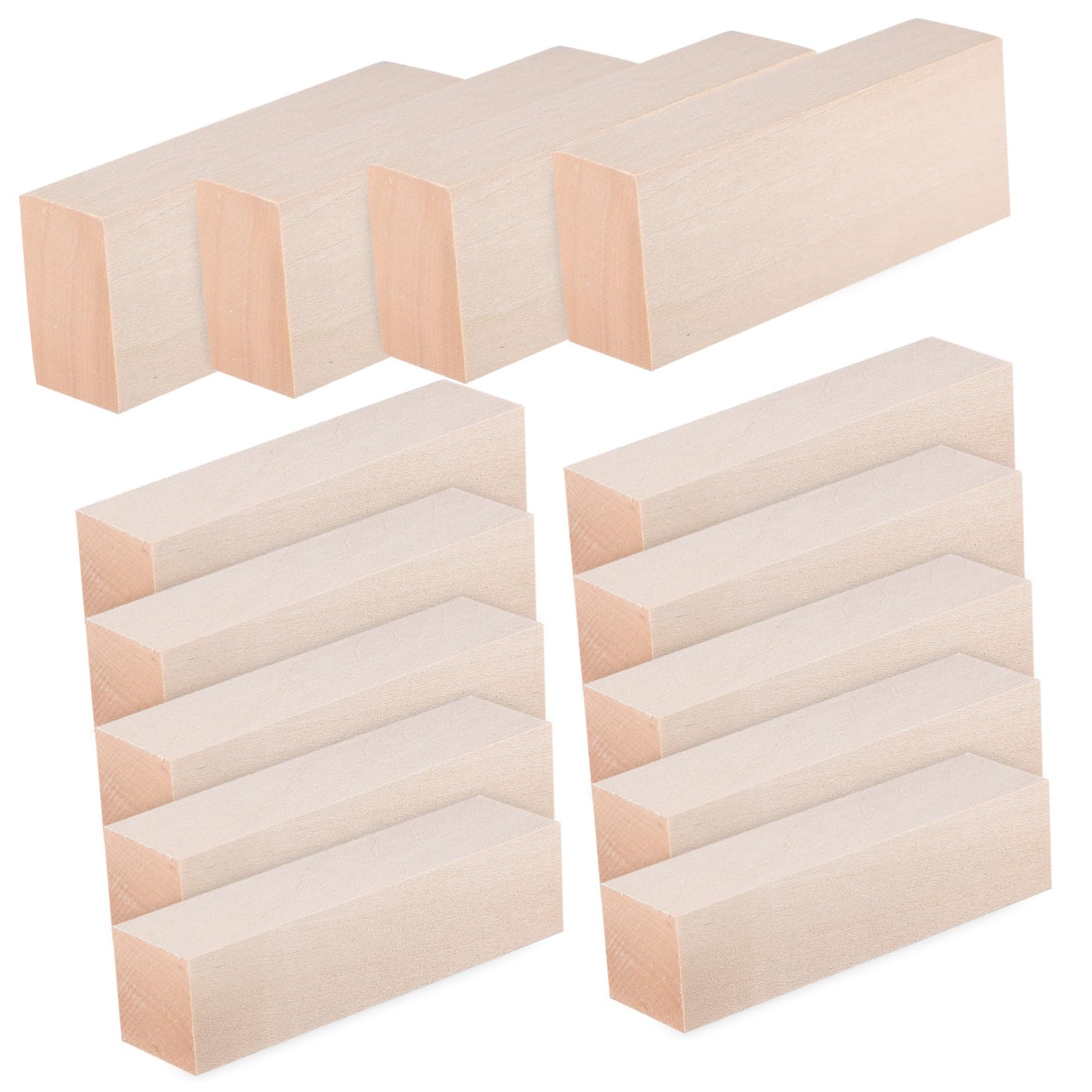 Acabado Natural de Tilo de Tiras de Madera Cuadradas 14 Piezas y Uso Versátil para Manualidades Adecuado para Proyectos DIY y Artesanía