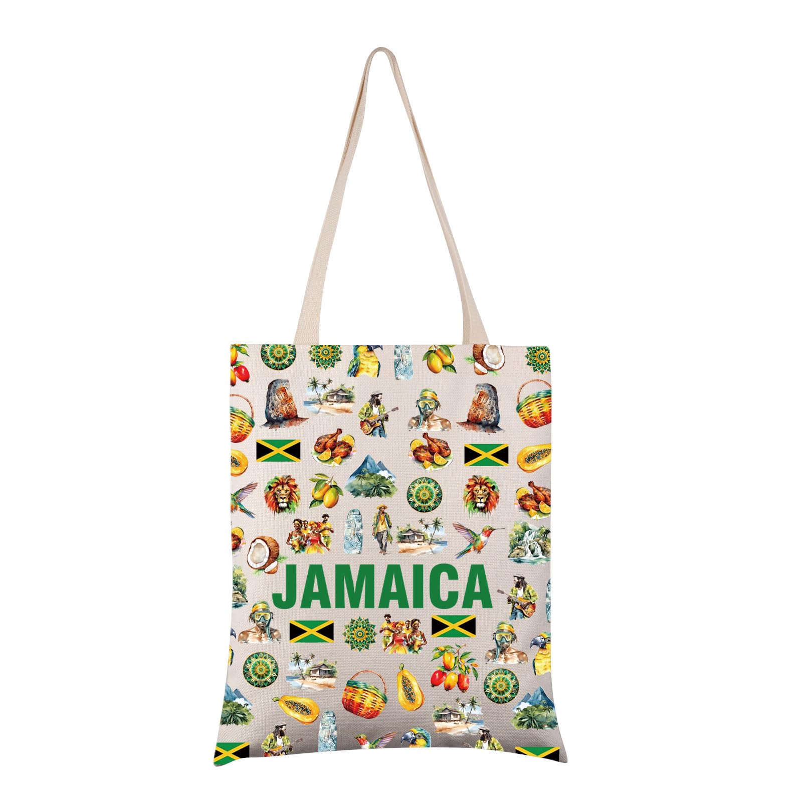 Zuo Bao Jamaican Tote Bag Jamaica Lover Gift Jamaica State Shopping Bag Jamaica Baecation African Lion Gift (JAMAICA)