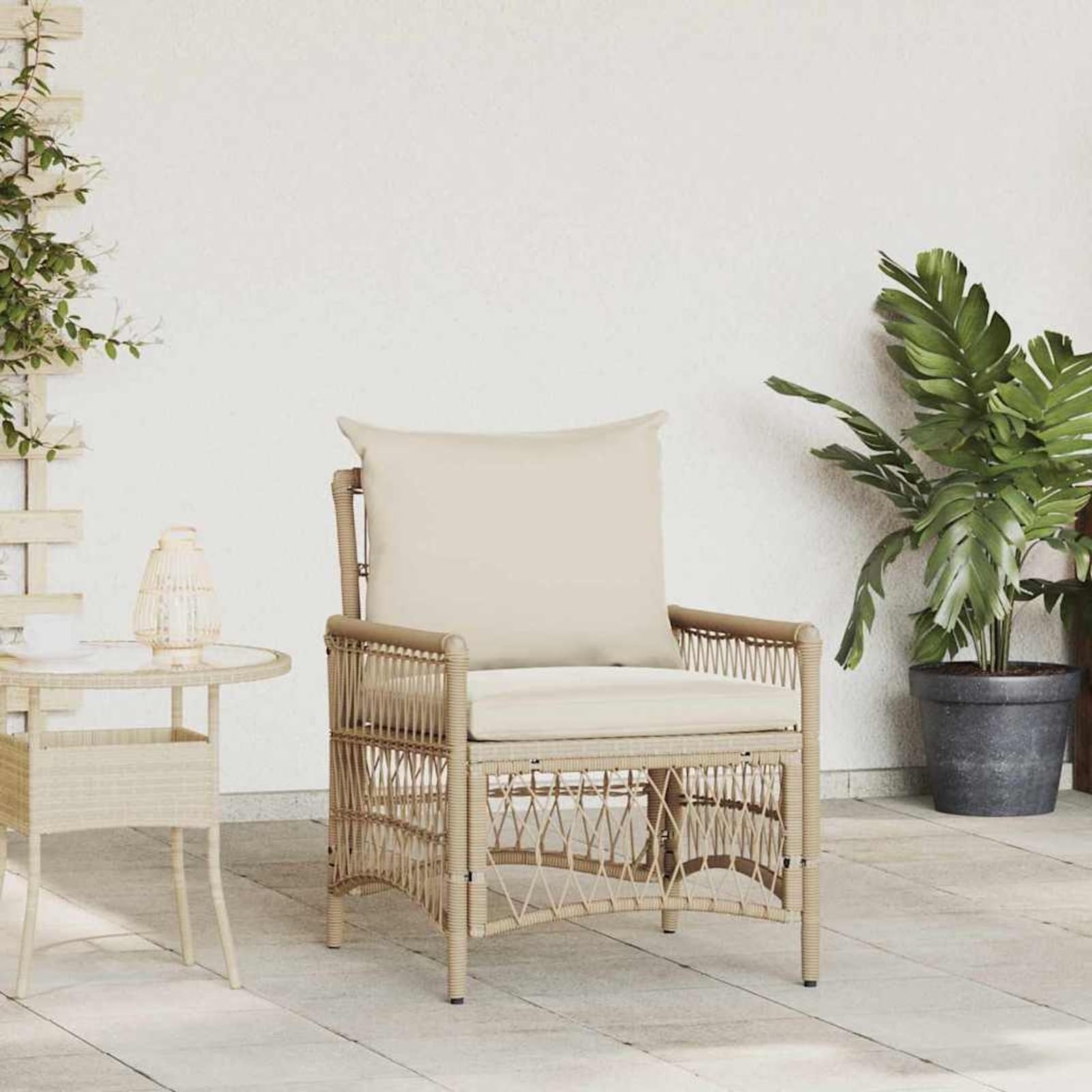 Chaise de jardin pliante en polyrotin compacte Gecheer pour ranger facilement