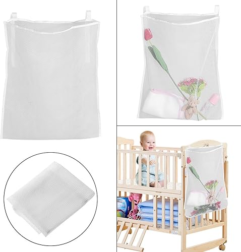 Miniatura 6 de Bolsa de almacenamiento colgante para cama de bebé, organizador de malla colgante grande para cama de bebé, bolsa de almacenamiento para cuna