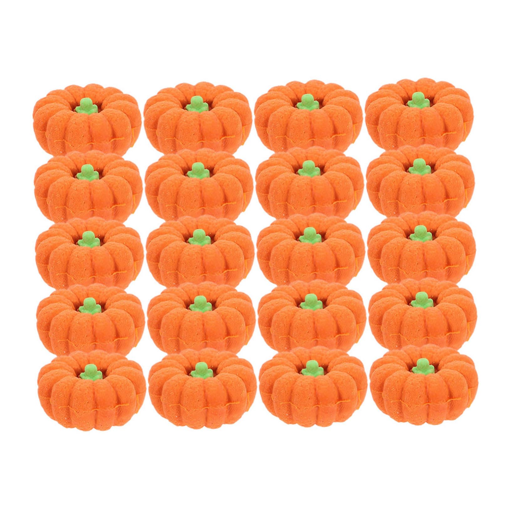 ibasenice 80 Stück Teiliges Mini Kürbis Radiergummi Herbstliches Design Kompakte Radiergummis für Schulbelohnungen Halloween und Erntedank Partyfüller Orange Praktische Stiftradierer