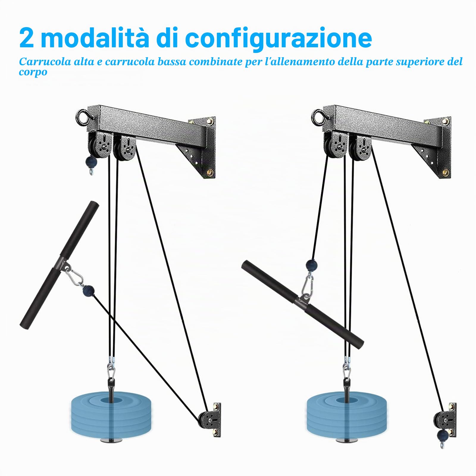 Generisch Sistema di Pulegge a Parete per Fitness, Sistema di Cavi per Pesi per Palestra, Macchina per LAT Pull Down e Low Row, Attrezzatura per Stazione Cavi