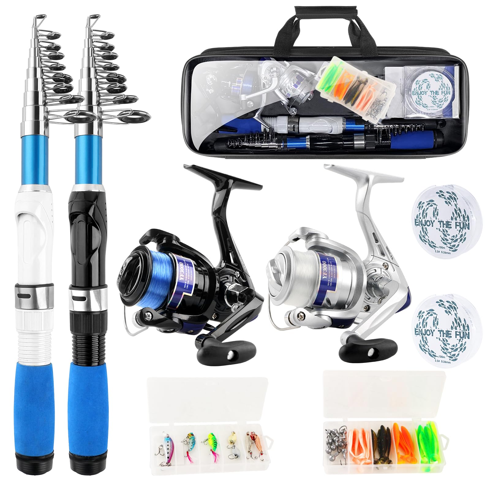 Set Da Pesca Completo Per Bambini: Con Canna, Mulinello, Esche E Borsa Porta Attrezzi - 2