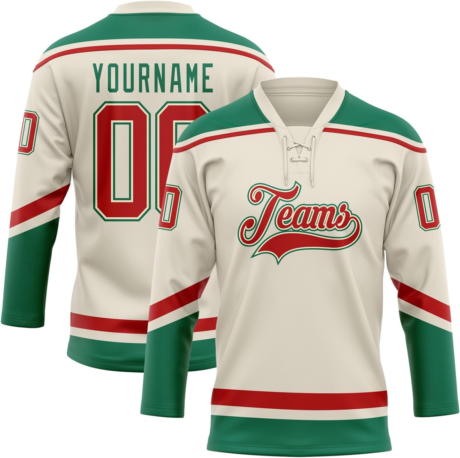 Custom Hockey Jersey for Men Women Youth, Personalized Team Name Number Logo, Multicolor Lace Up Practice Sports Fan Jersey
