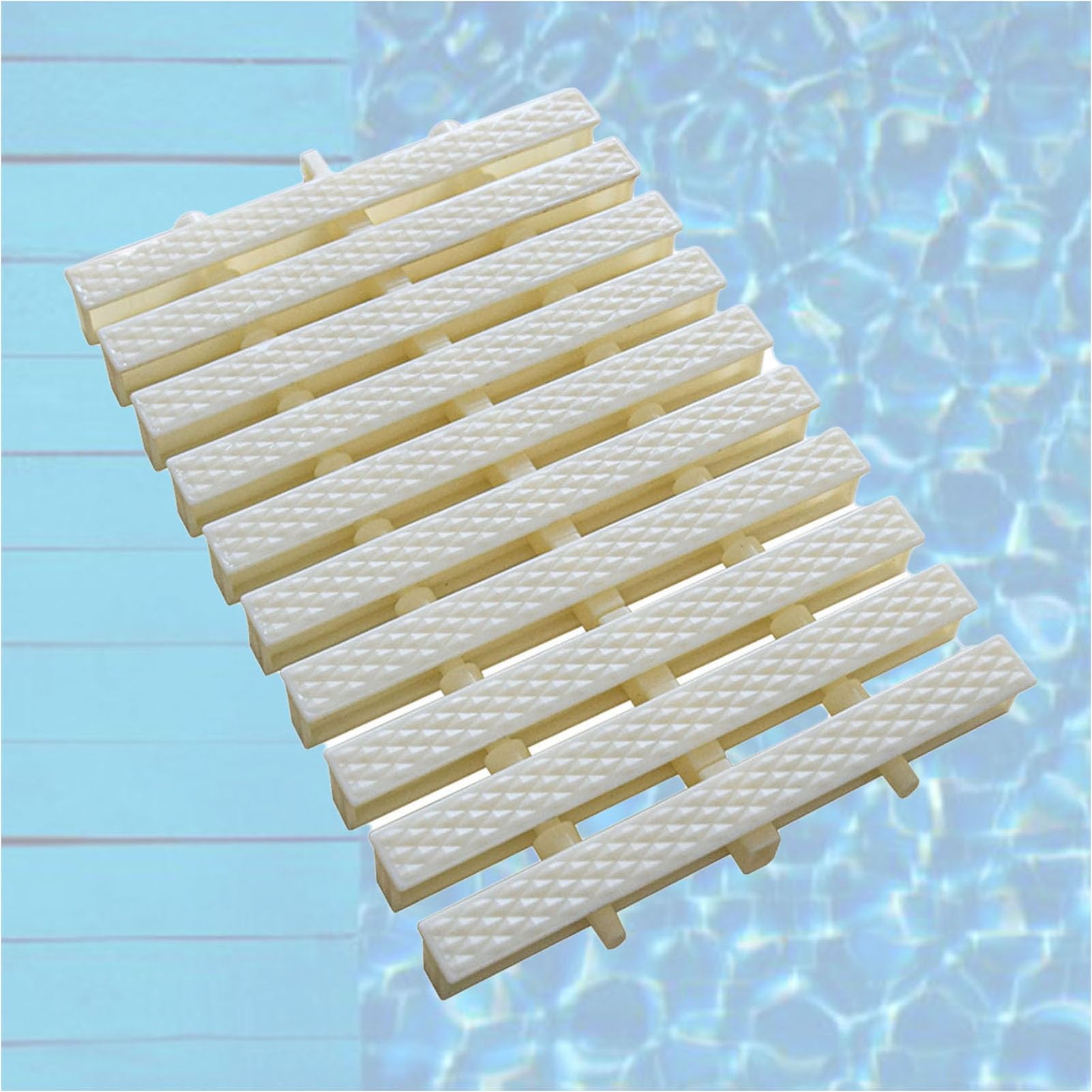 GJMSSMY Swimming Pool Drainage Grate, Overflow Grating Cover with Rhombus Texture, Durable Drainage Grate for Driveways, Patios & Decks - 30x100CM, Set of 4
