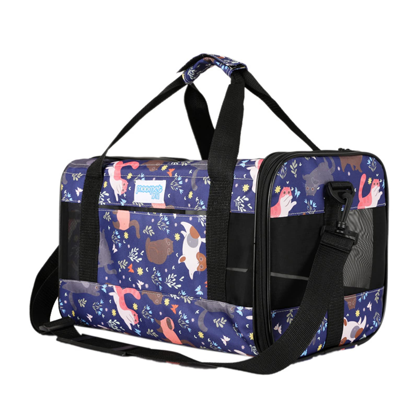 PETCUTE Trasportino per Cani e Gatti Pieghevole,Trasportino da Viaggio per Animali Domestici con Rimovibile Tappetino,Borsa per Cani con Guinzaglio di Sicurezza,per Viaggio in Auto,Aereo,Treno