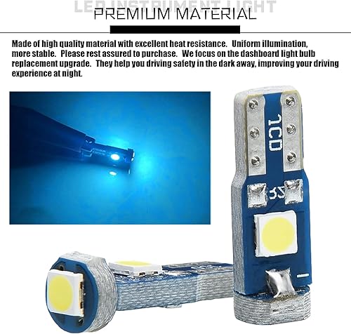 Miniatura 5 de 20 luces de instrumentos T5 para automóvil, 3030-3SMD, bombilla de alto brillo con enchufe de bloqueo giratorio, juego de luces indicadoras de