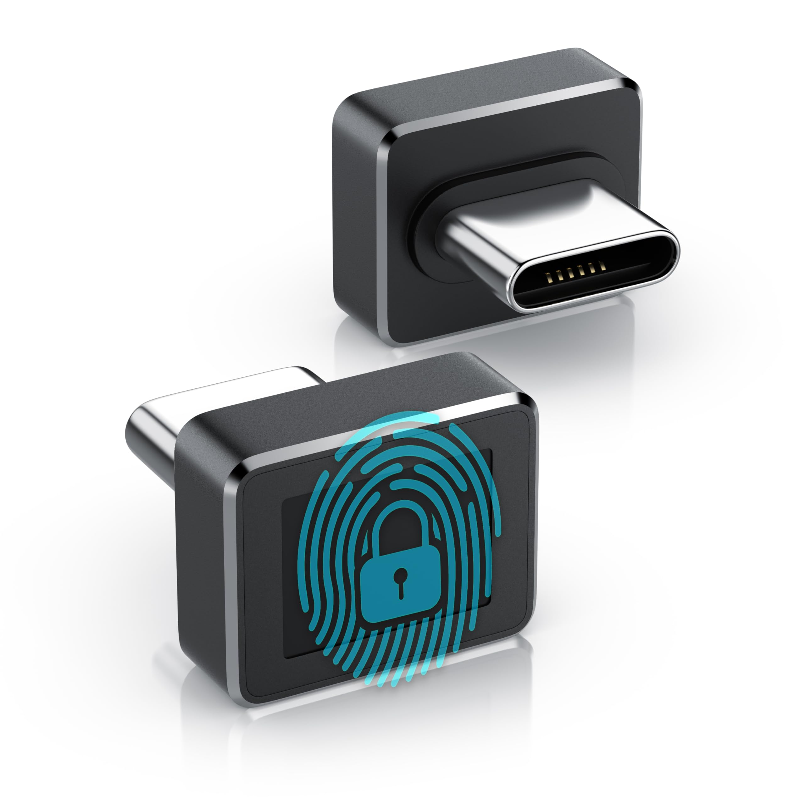 CSL - Chiavetta USB-C con Lettore di Impronte Digitali, Lettore di Impronte digitali USB per Windows10/11, Supporta Fino a 10 ID, Plug & Play, Riconoscimento a 360°, Accesso Biometrico per Laptop