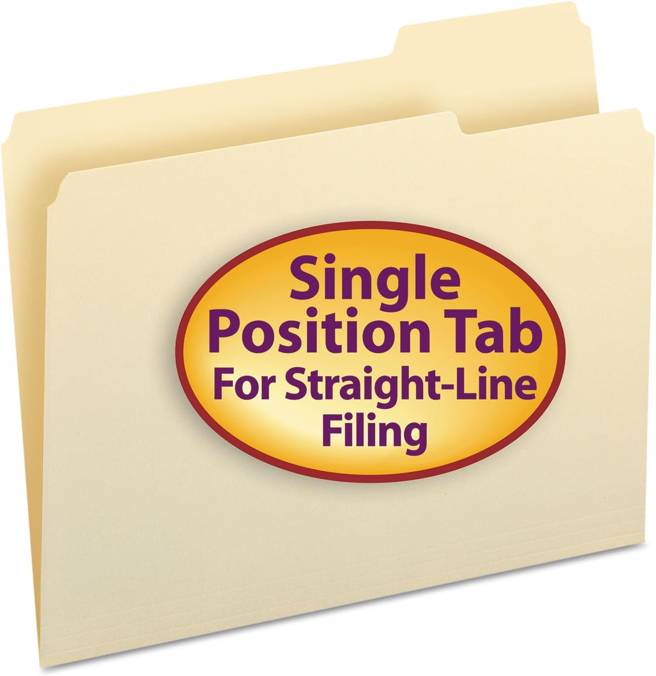 Smead 10333 File Folders 1/3 Cut Third Position One-Ply Top Tab Letter Manila 100/Box