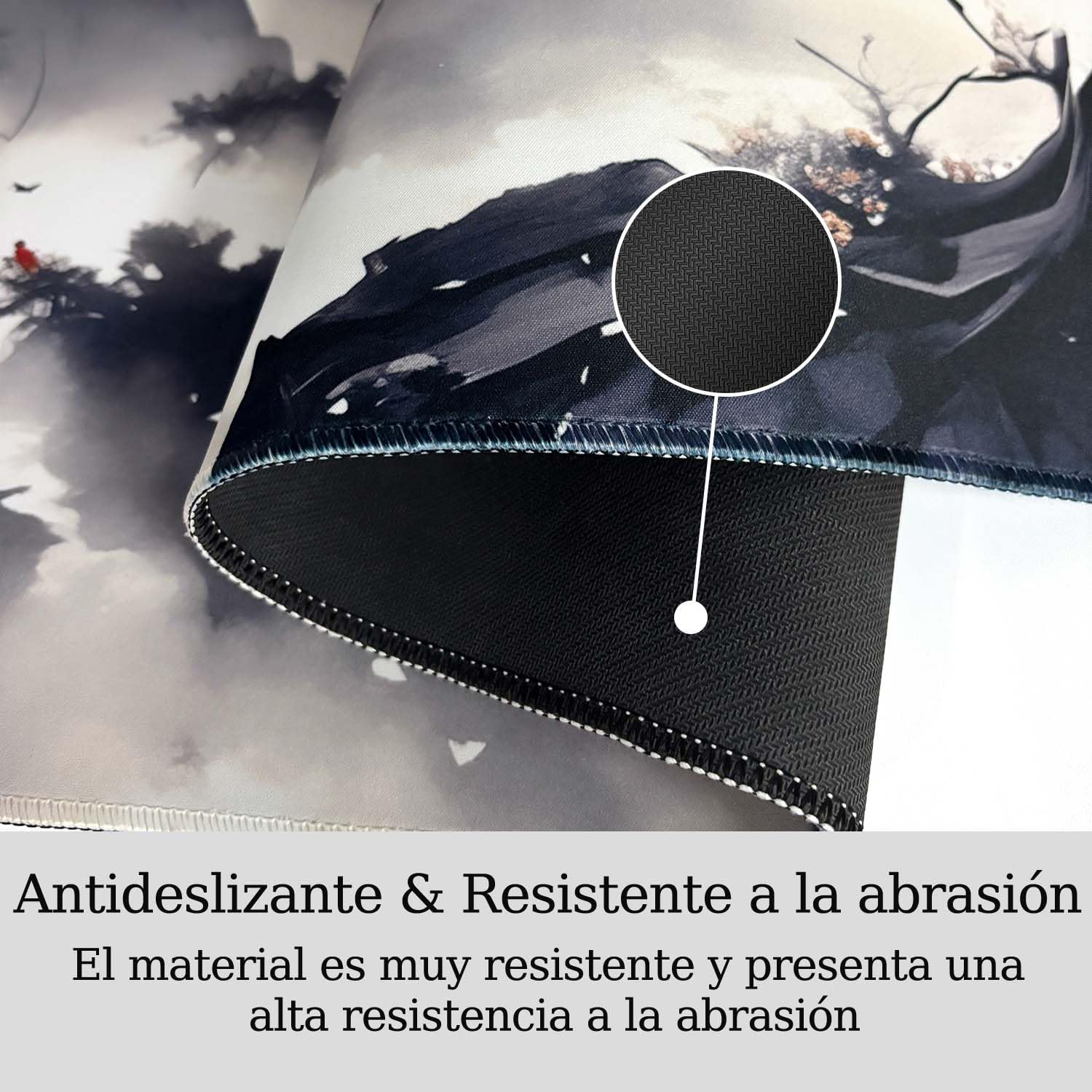 Alfombrilla Ratón XXL Japonesa Grande Gaming 900 x 400 mm, Alfombrilla Escritorio Antideslizante con Base de Goma, Mousepad Bordes Cosidos Impermeable para Oficina Ordenador Juegos&Tapete