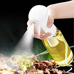 Pulverizador de óleo para cozinhar - pulverizador de azeite de oliva de vidro de 200 ml, frasco de spray de azeite, acessórios de utensílios de cozinha para fritadeira a ar, pulverizador de óleo de