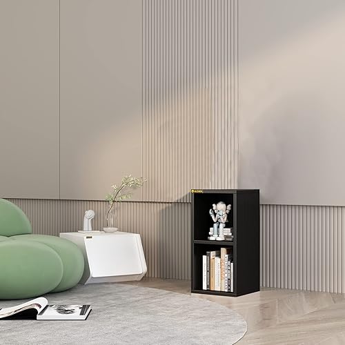 Estantería de 2 estantes  Estante de almacenamiento abierto de 2 niveles, almacenamiento resistente de espacio pequeño para sala de estar,