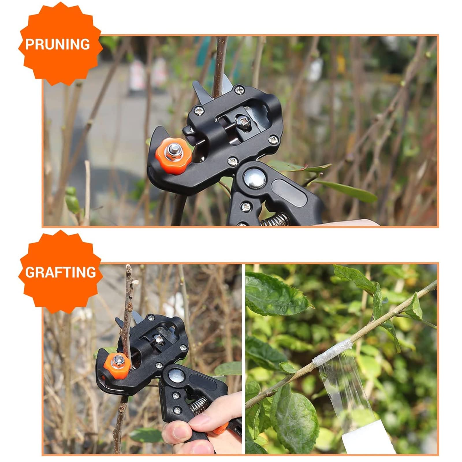 Forbici Innesto Professionale, Giardino Innesto Kit di Attrezzi per Efficiente Potatura e Innesto, con Nastri per Innesto e Lame di Ricambio, per Alberi da Frutto/Pianta/Ramo, Garden Grafting Tool
