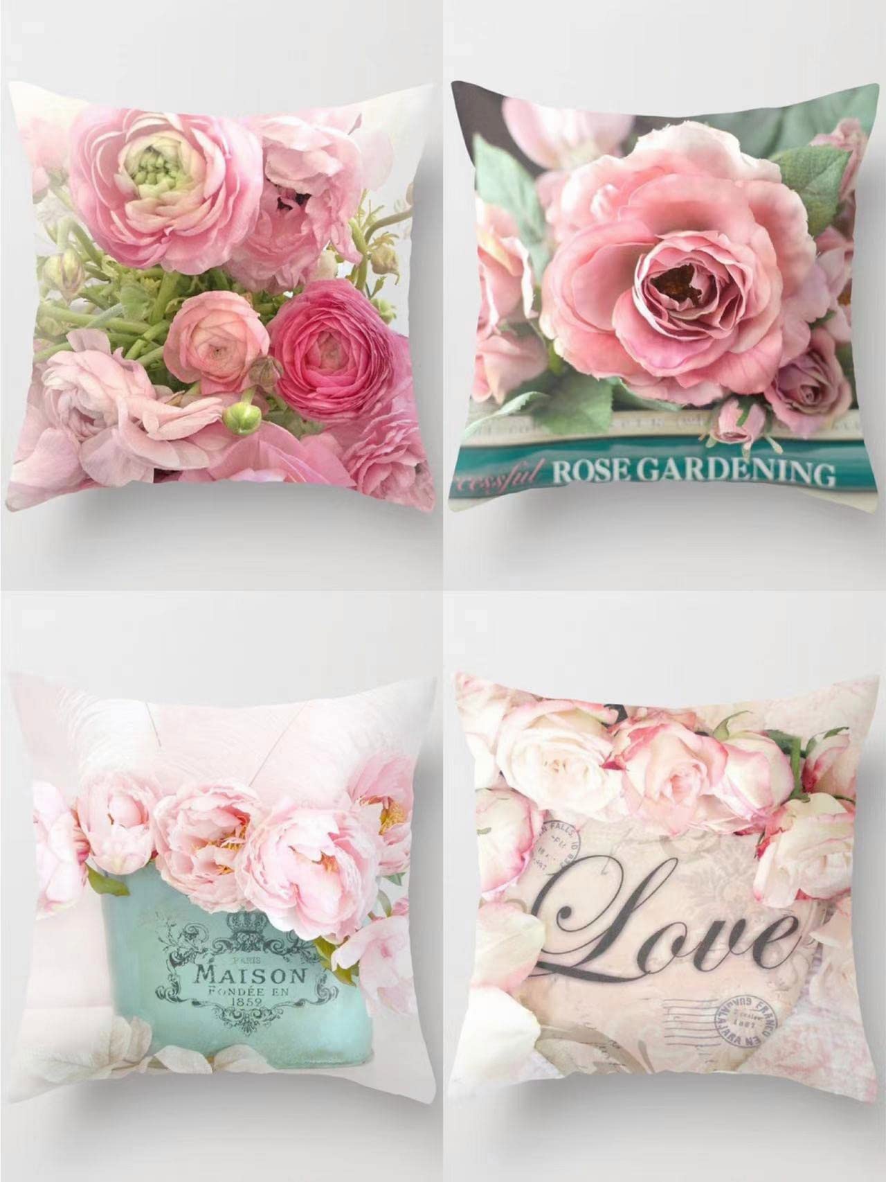 4 Pack Decorative Pillowcases 45cm*45cm Decorative Pillowcase Only, Soft Velvet Accent Cushion Cover, Decorative Square Pillowcase Cushion Cover Pillowcase, Sofa Bed Chair Home Decor (14#)