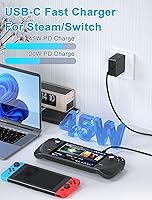 Vista 3 de Feirsh Cargador de 45 W para cubierta de vapor e interruptor adaptador de corriente de vapor USB-C rápido para Nintendo SwitchLiteOLEDXbox