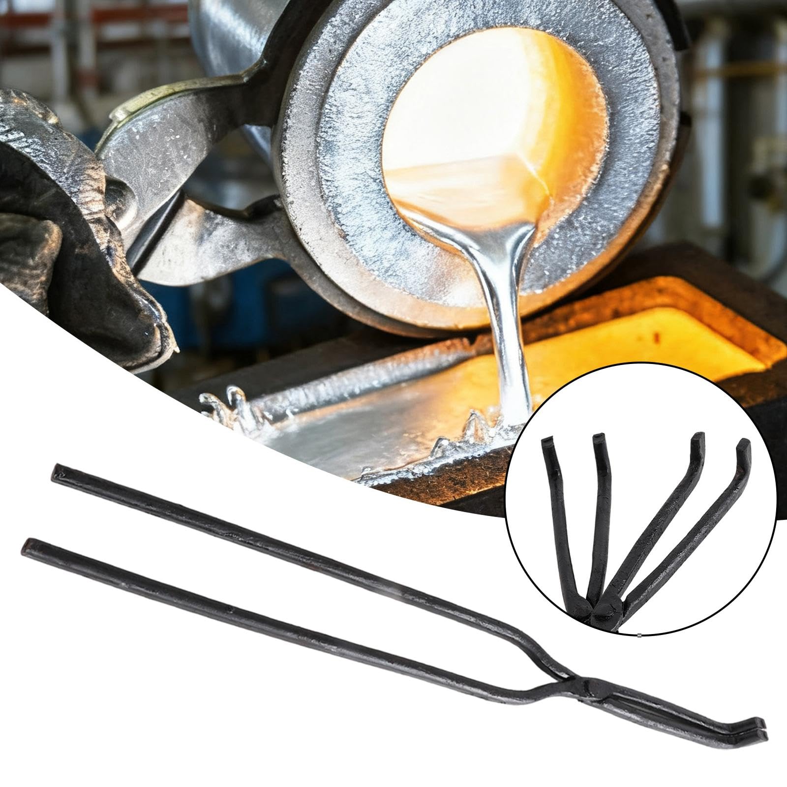 predolo Pinzas para, Abrazadera para, Mango Largo, ergonómicas, Herramienta para refinar Metales, Suministros para fundición, 50cm