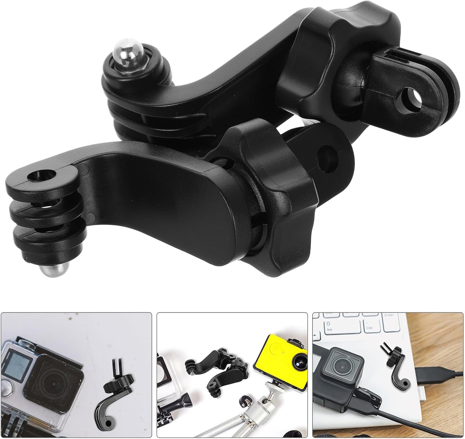 2pcs 360-degree Rotating Screw Adapter and Vertical Action Camera Clamp Mount Compatible with Gopro for Chest and Neck Mounting Accessories