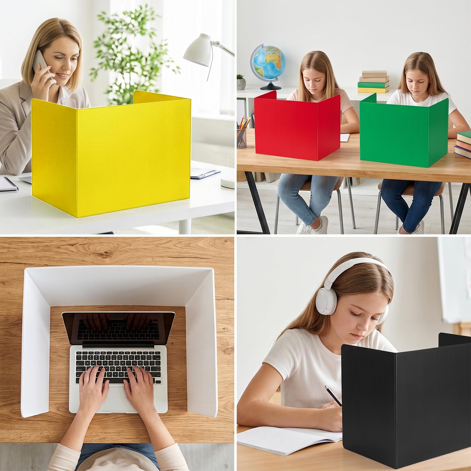 Carreuty Lot de 6 séparateurs de bureau pliables Brise-vue Bureau