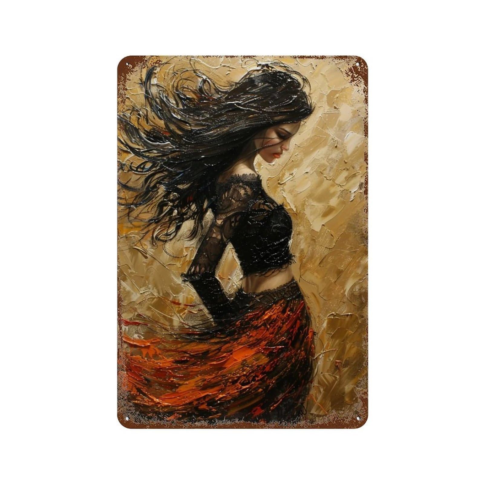 HDURYEYRYY Scarlet Dance Whirl 01 Wall Retro Iron Vintage Art Metal Tin Sign Poster Modern Home Cofffee Club Art Bar Shop Decor 30x20cm