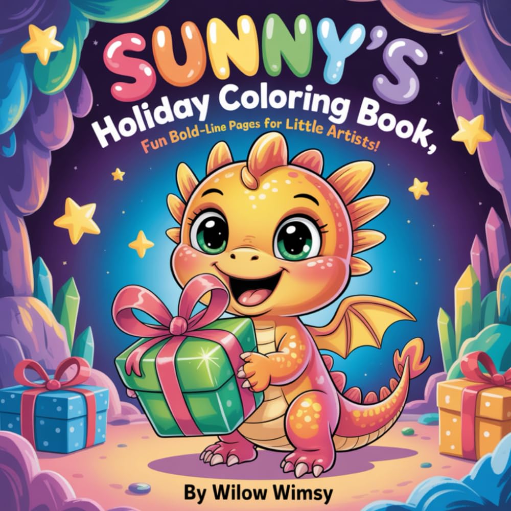 Magical Dragon Holidays Coloring Book: Easy Big-Bold-Line Designs for Toddlers and Kids Who Love Dragons, Creativity & Cozy Adventures