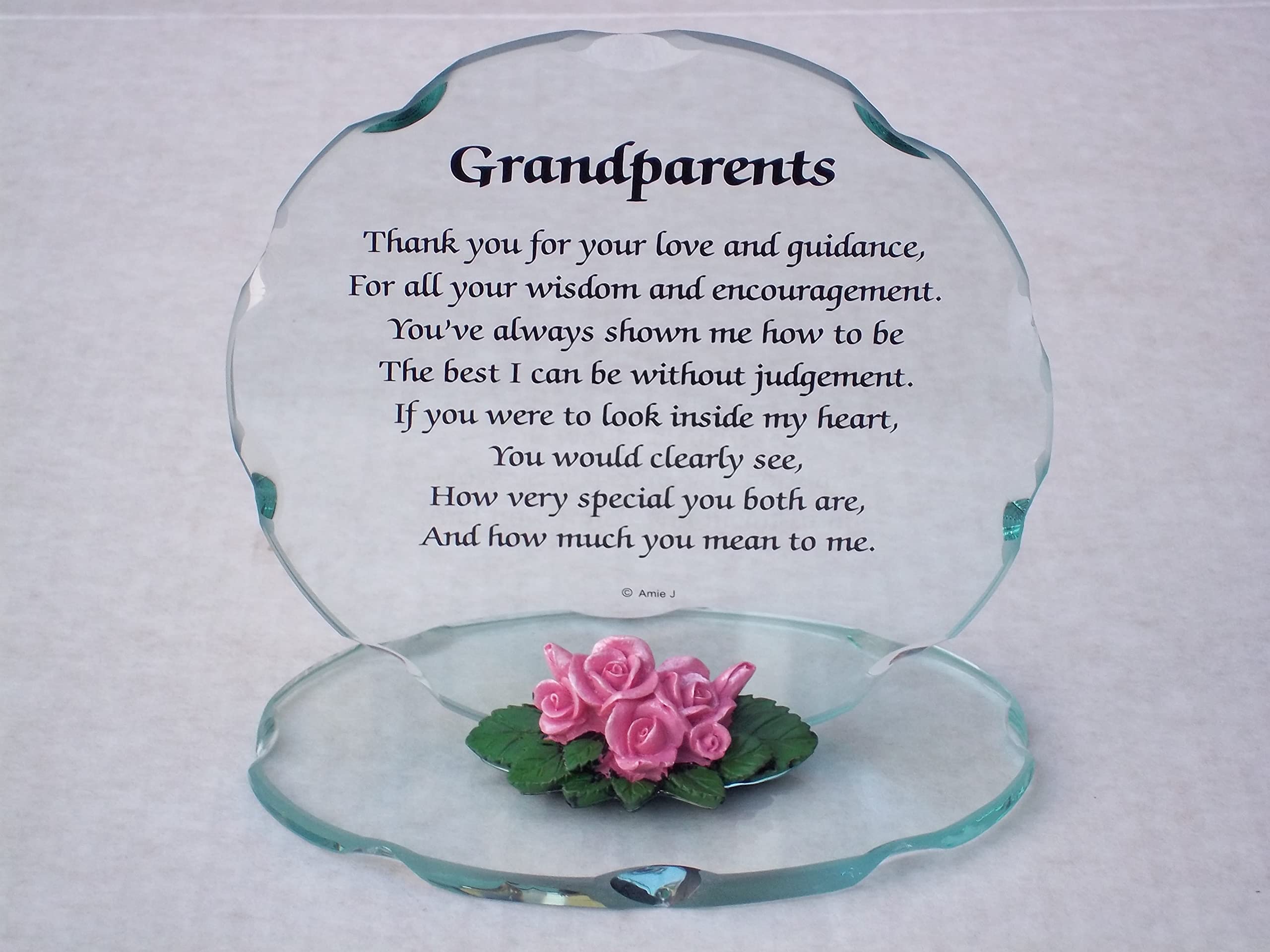 Top-Of-The-Glass Grandparents Glass Plaque Gift Nanna & Grandad Keepsake Unique Design