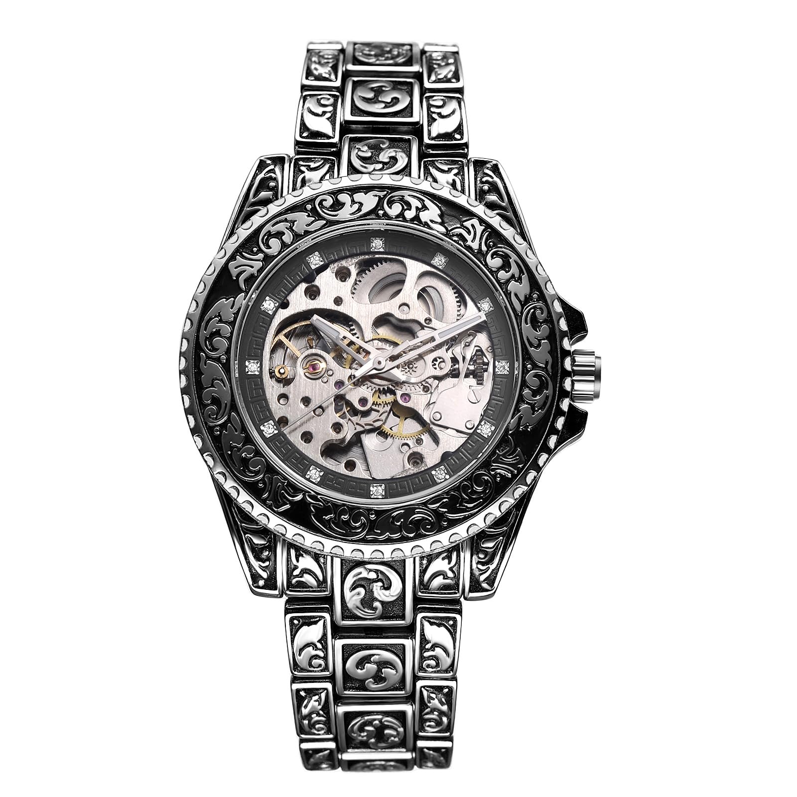 JewelryWe Herrenuhr Edelstahl Dreieckige Uhren: 30m Wasserdi