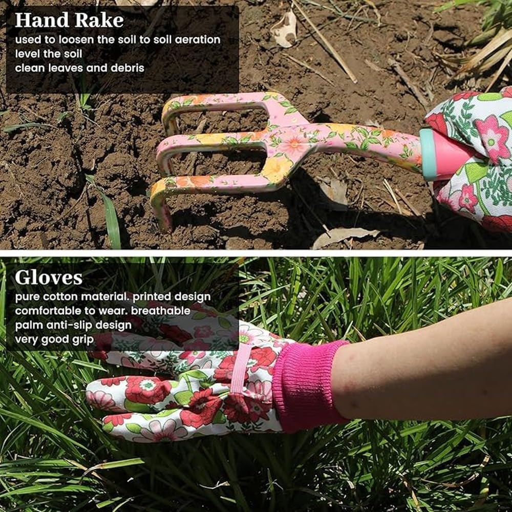 Juego de Herramientas de jardinería de 10 Piezas, de Aluminio