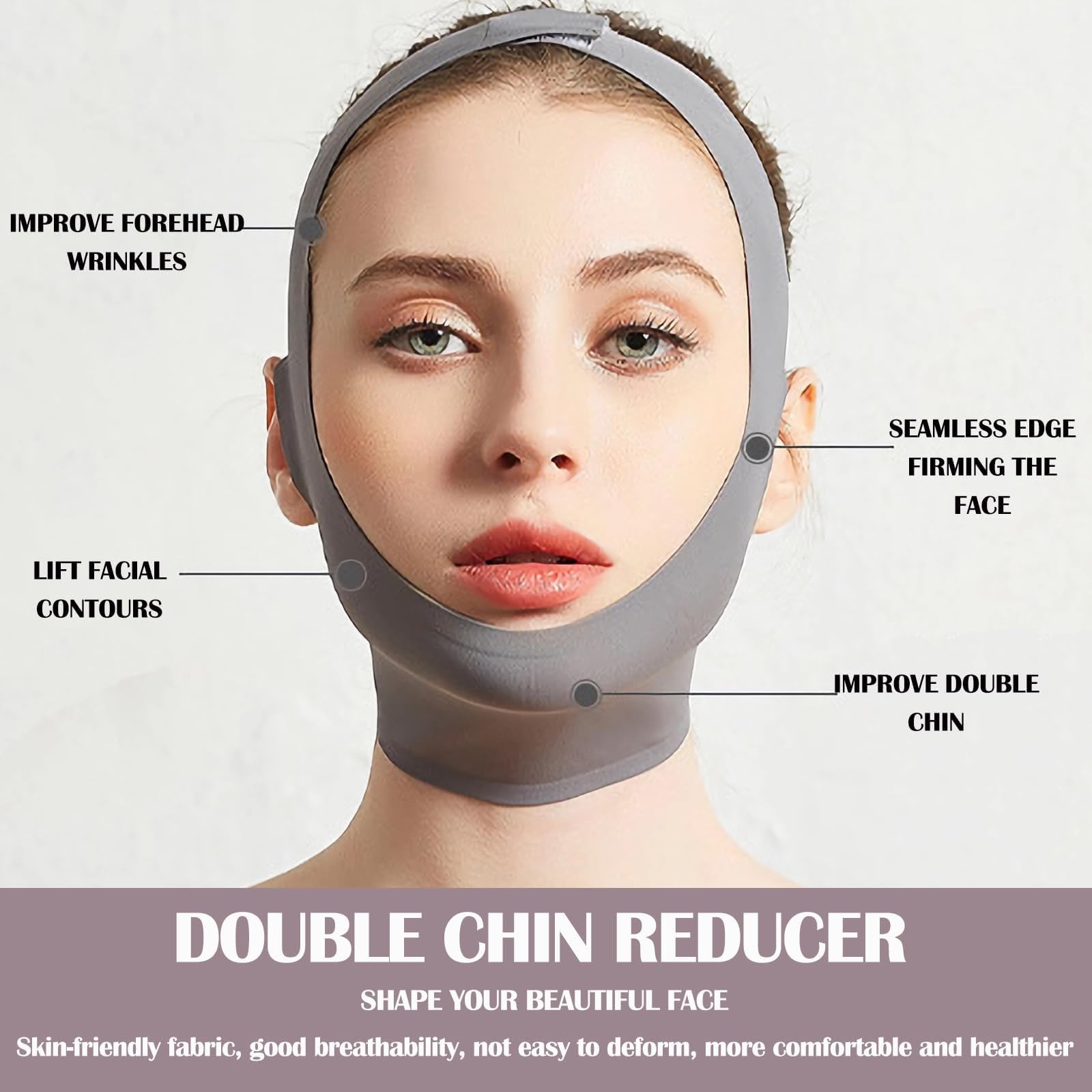 Envoltorio de Escultura Facial de Colágeno Sk-ult - Máscaras Faciales Reutilizables de Tela para Moldear la Mandíbula con Correa de Barbilla para Usar Mientras Duerme, Amigable con la Piel y — view 8
