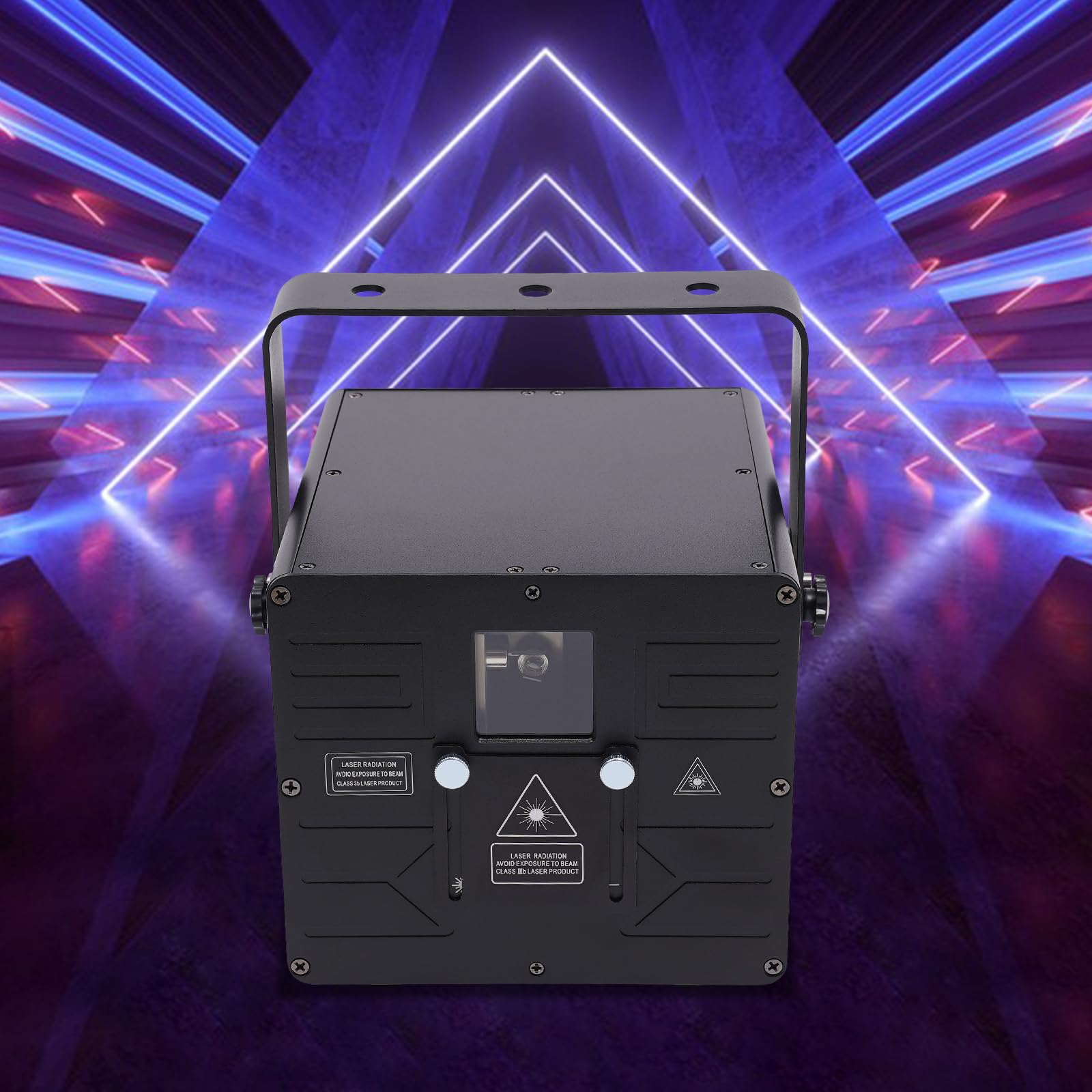 Lampa dyskotekowa RGB Animation 2 W z DMX512 i trybem dźwięku, projektor świetlny, sterowany muzyką, reflektor na scenę i do klubu, 21 x 22 x 17,5 cm