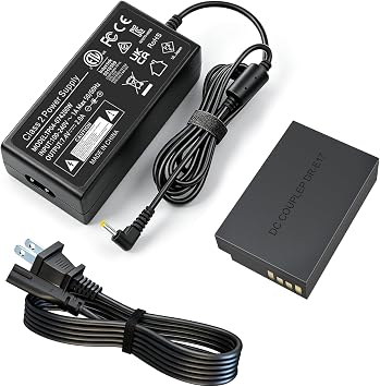ACK-E17 AC Power Adapter/DR-E17 DC Coupler Dummy Battery Kit | For Canon EOS M6 Mark II, EOS M3, EOS M5, EOS M6 Cameras
