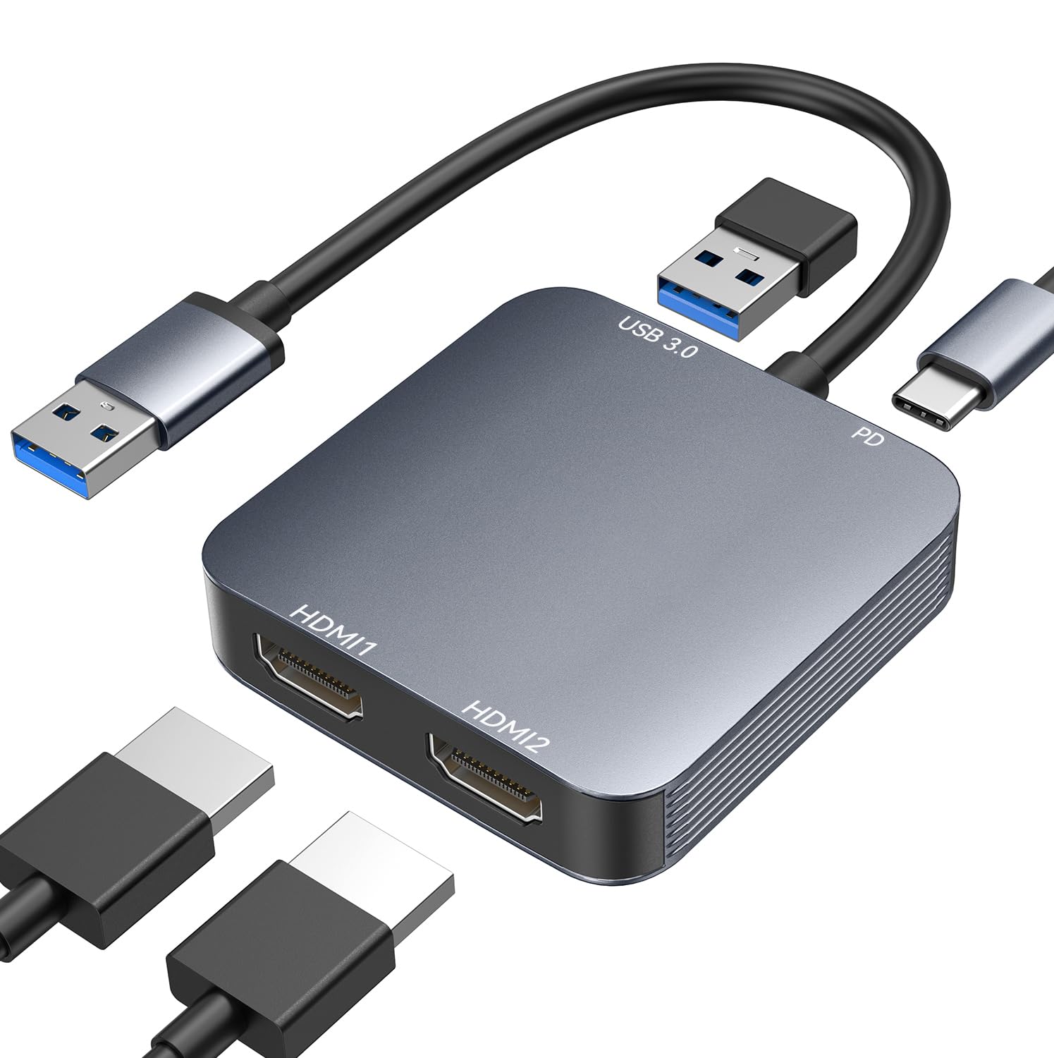 ABLEWE Adaptateur USB Vers HDMI - En Aluminium - HDMI Vers USB 3.0.2.0 - Pour PC, Ordinateur