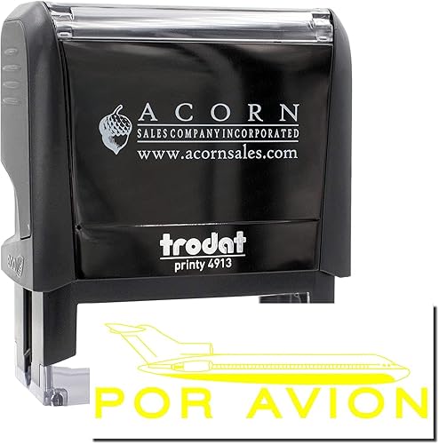 Miniatura 3 de Sello grande autoentintado por Avion, tinta amarilla