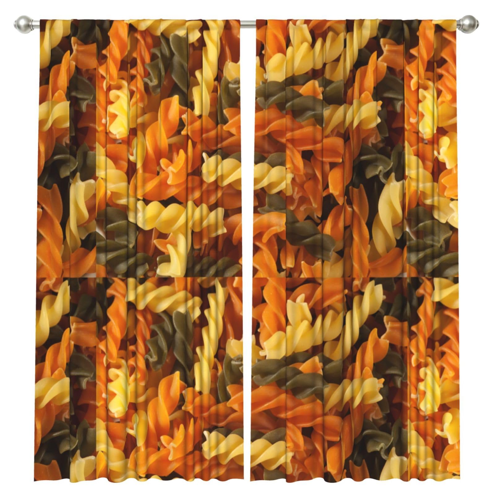 InOmak Tasty Pasta, 2 Panels Window Curtains 52 x 84 Inch Blackout Curtains for Living Room Bedroom