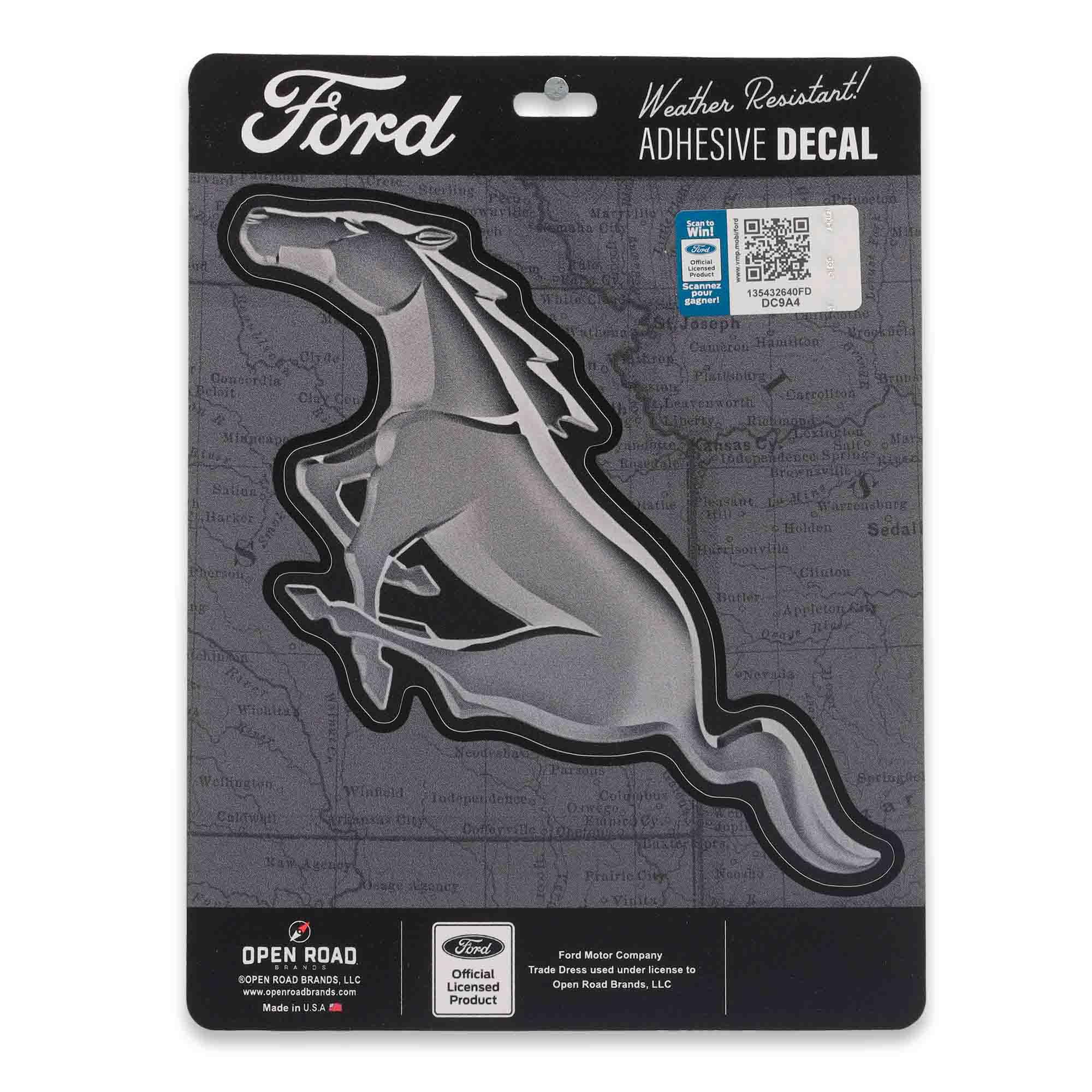 Ford Mustang Horse Logo Adhesive Vinyl Decal - Fun Ford Mustang Sticker for Car, Window, Water Bottle or Laptop